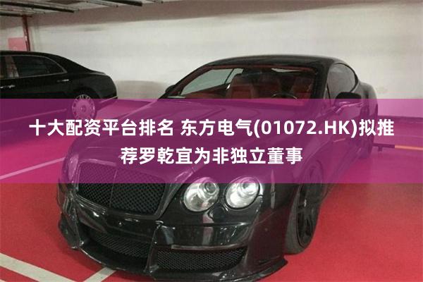 十大配资平台排名 东方电气(01072.HK)拟推荐罗乾宜为非独立董事