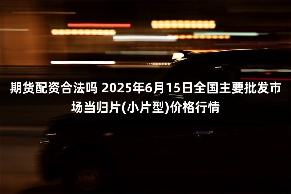 期货配资合法吗 2025年6月15日全国主要批发市场当归片(小片型)价格行情